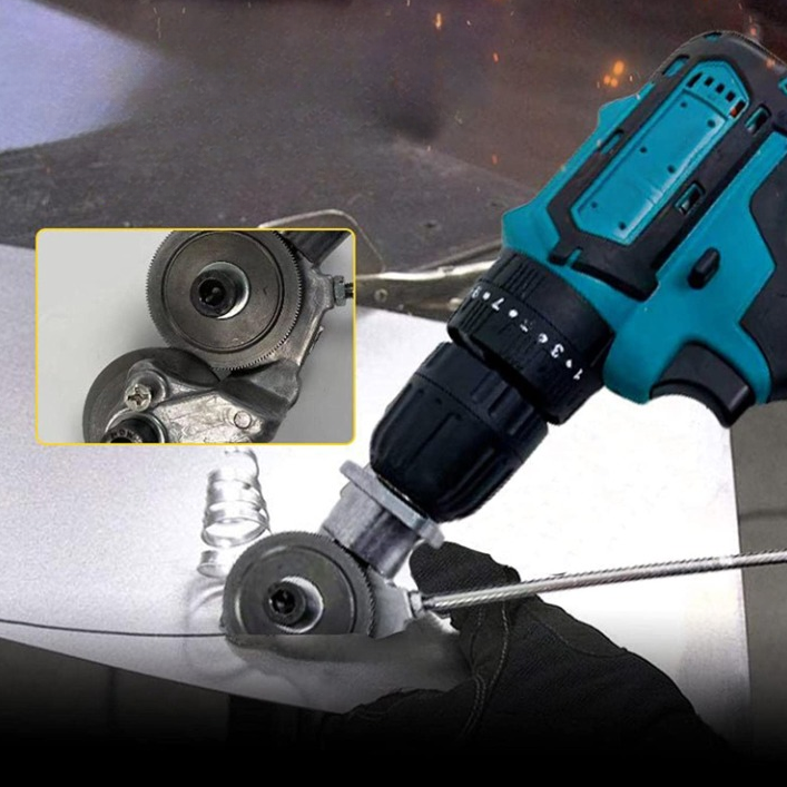 Borrtillsats för plåtskärare med dubbla huvuden - 360° precisionsskärverktyg
